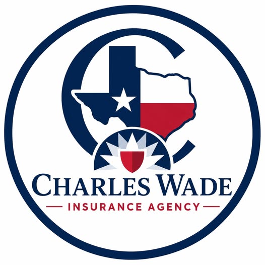 Charles Wade Insurance Agency logo featuring the Texas flag